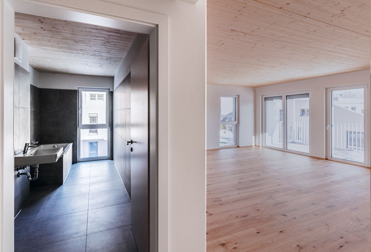 Wohnhausanlage Gießhübl – Holzdecke